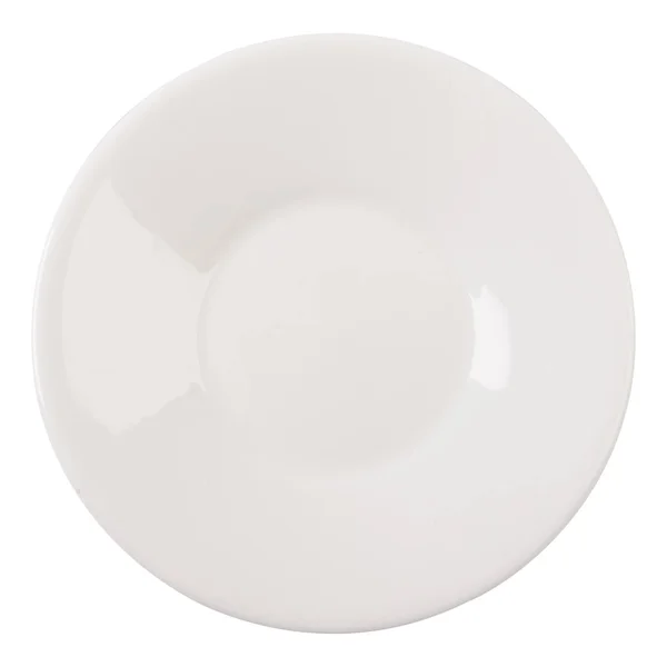 Luxurious beautiful white ceramic plate on a white background — Stock Photo, Image