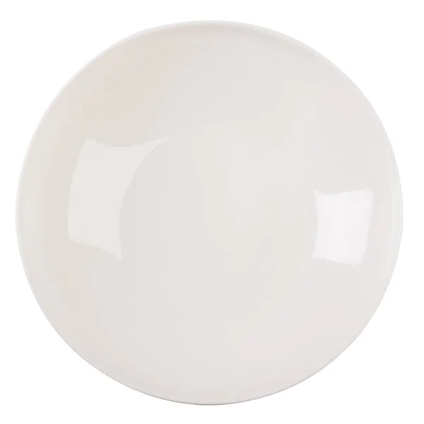 Роскошная красивая глубокая белая тарелка на белом фоне — стоковое фото