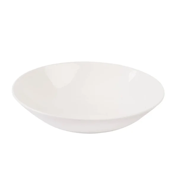Розкішна красива біла керамічна тарілка на білому тлі — стокове фото