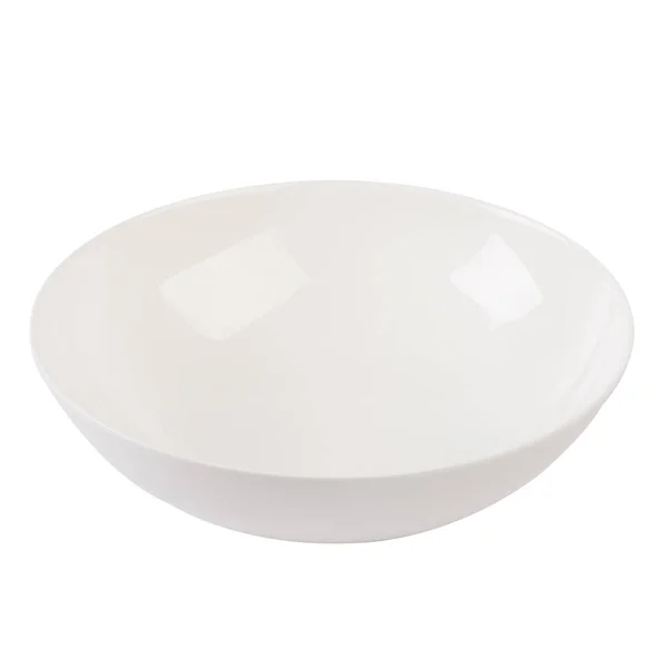 Розкішна красива біла керамічна тарілка на білому тлі — стокове фото