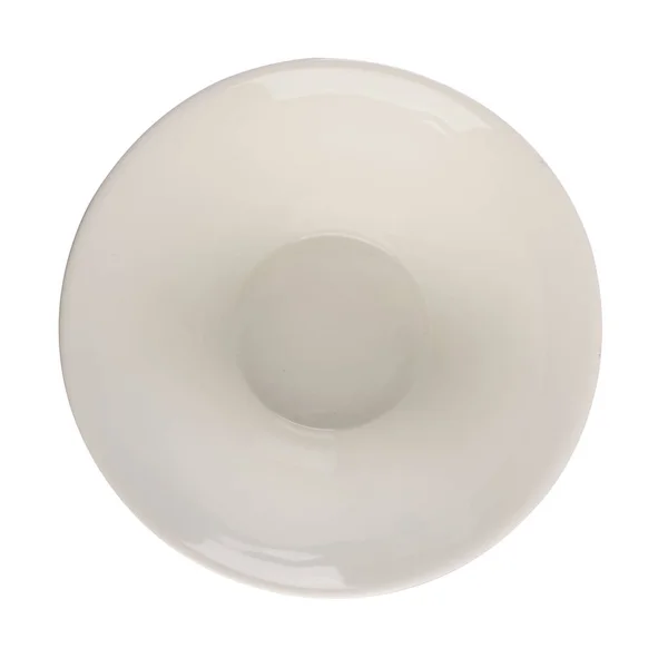 Luxurious beautiful white ceramic plate on a white background — Stock Photo, Image