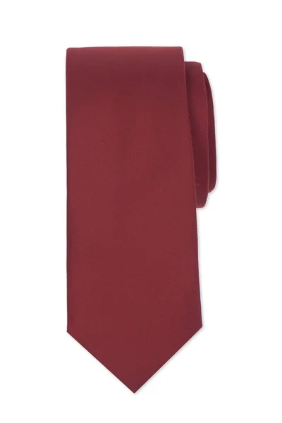 Красивый мужской красный галстук на белом фоне — стоковое фото