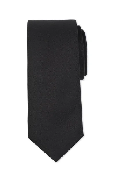 Мужской черный галстук на белом фоне — стоковое фото