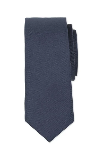 Piękny męski krawat szary na białym tle — Zdjęcie stockowe