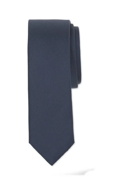 Hermosa corbata azul masculina sobre un fondo blanco — Foto de Stock