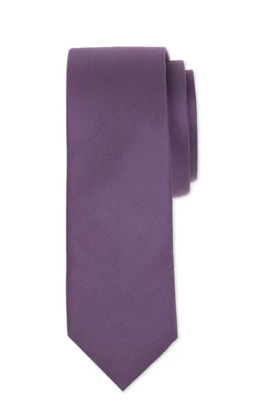 Bela gravata violeta masculina em um fundo branco — Fotografia de Stock