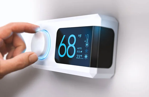 Thermostat, économie d'énergie domestique — Photo
