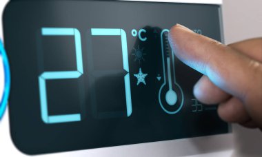 Air Conditioner Temperature Control, Degree Celsius. Home Automa clipart
