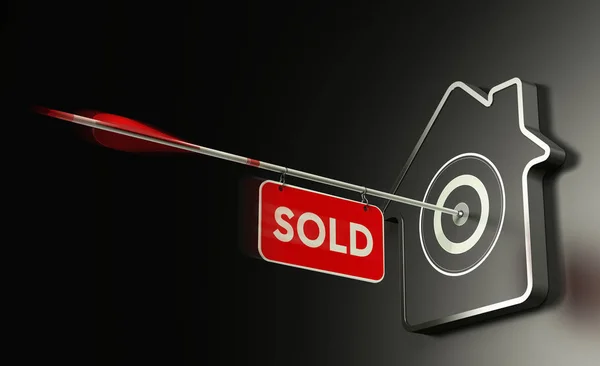 Konzept zum Verkauf von Immobilien, effiziente Verkaufsstrategie. — Stockfoto