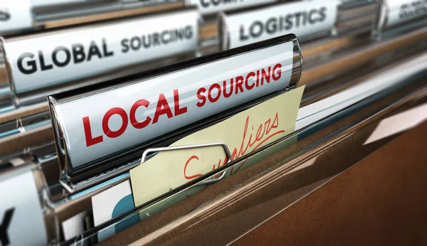 Local Business Versus Global Sourcing — Stock Photo, Image