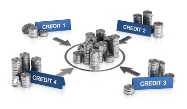 Credit or Loan Consolidation, Debt Relief clipart