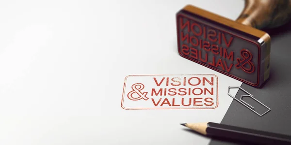 Dichiarazione aziendale, visione, missione e valori — Foto Stock