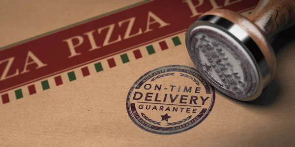 Pizza, levering i tide – stockfoto