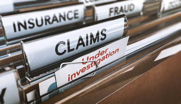Insurance Company oszustwa, fałszywe roszczenia w ramach dochodzeń — Zdjęcie stockowe