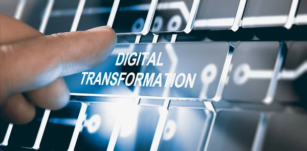 Digitalización, Concepto de Transformación Digital — Foto de Stock