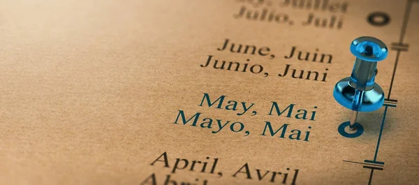 Calendario de los Meses del Año, Enfoque en Mayo —  Fotos de Stock