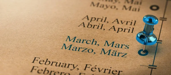 Months of the Year, March — Stock Photo, Image