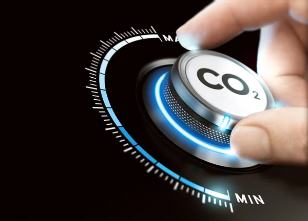 Reduzir a pegada de dióxido de carbono. Remoção de CO2 — Fotografia de Stock