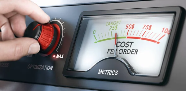 Sipariş ölçümleri maliyet. CPO ölçüm ve KPI — Stok fotoğraf