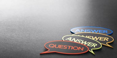 Questions And Answers. Discussion Forum Or FAQ Banner clipart