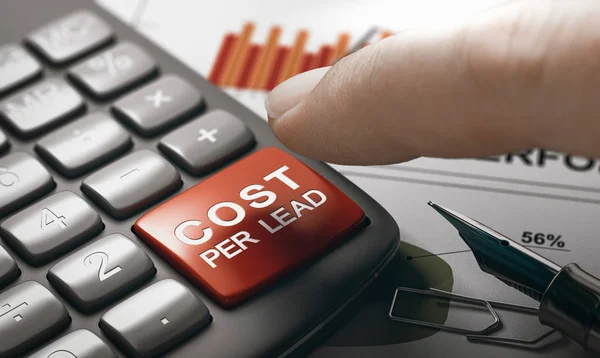 Online Marketing Concept. Calculate Cost Per Lead. — Stock Photo, Image