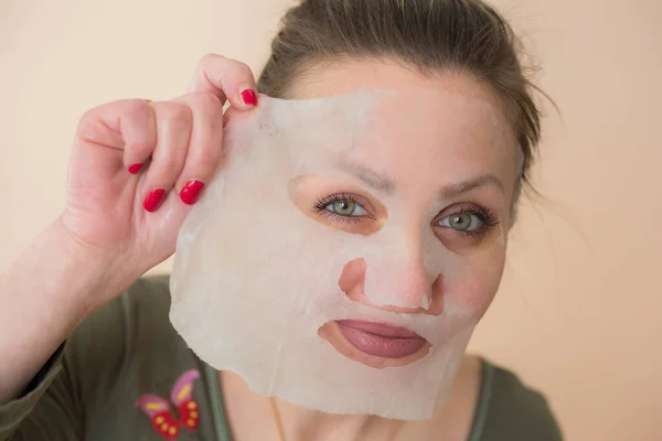 Cosmetic face mask and girl