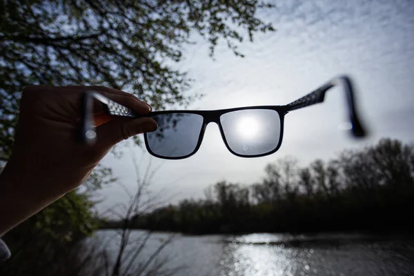 Titta Genom Glasögonen Solen — Stockfoto
