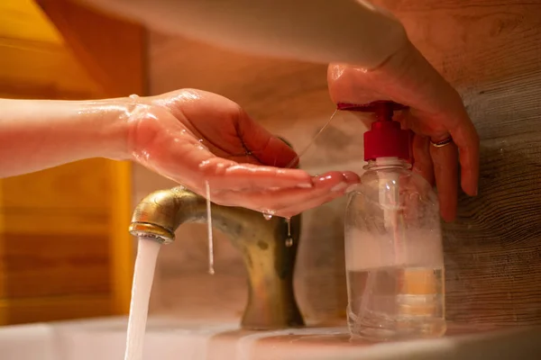 Lavado Mano Con Jabón Limpieza Higiene — Foto de Stock