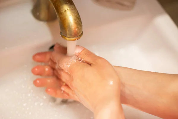 Lavado Mano Con Jabón Limpieza Higiene — Foto de Stock