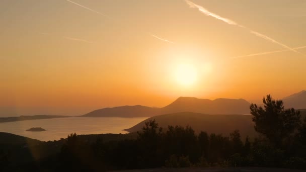 Zonsondergang in Montenegro — Stockvideo