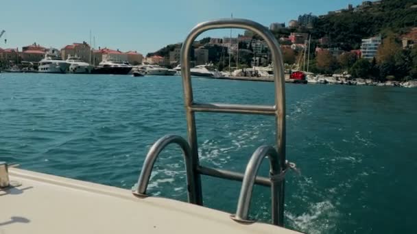 The gangway of the boat in Montenegro — Stock Video