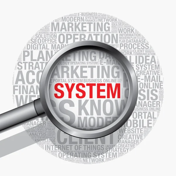 Systemet i word cloud computing konceptet vektorillustration — Stock vektor