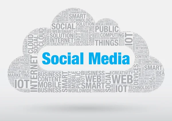 Social Media palabra nube tecnología vector concepto ilustración — Vector de stock