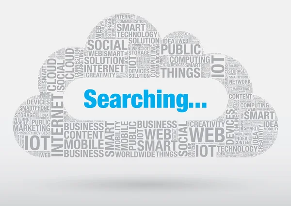 Αναζήτηση λέξης σύννεφο τεχνολογία εικονογράφηση φορέα έννοια — Διανυσματικό Αρχείο