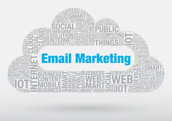 E-mail marketing słowo cloud technologia wektor ilustracja koncepcja — Wektor stockowy