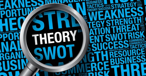 理論の単語クラウド ビジネス概念ベクトル プレゼンテーション テンプレート — ストックベクタ