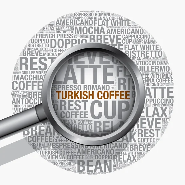 Turkiskt kaffe word cloud begreppet vektor formgivningsmall — Stock vektor