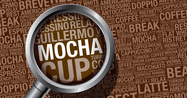 Mokka koffie word cloud concept vector ontwerpsjabloon — Stockvector