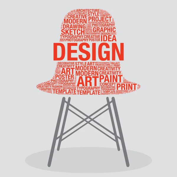Design na cadeira elegante arte interior conceito vetor ilustração — Vetor de Stock