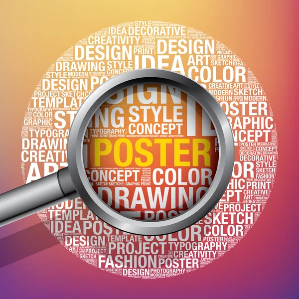 Affisch design word cloud begreppet kreativitet vektorillustration — Stock vektor