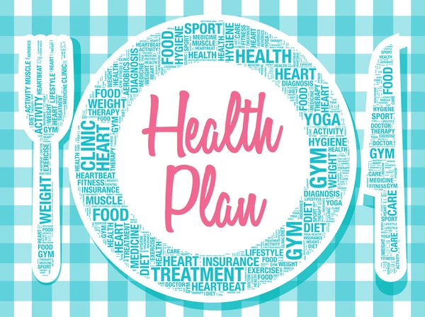 Health plan on plate healthy food concept vector illustration — Stock Vector