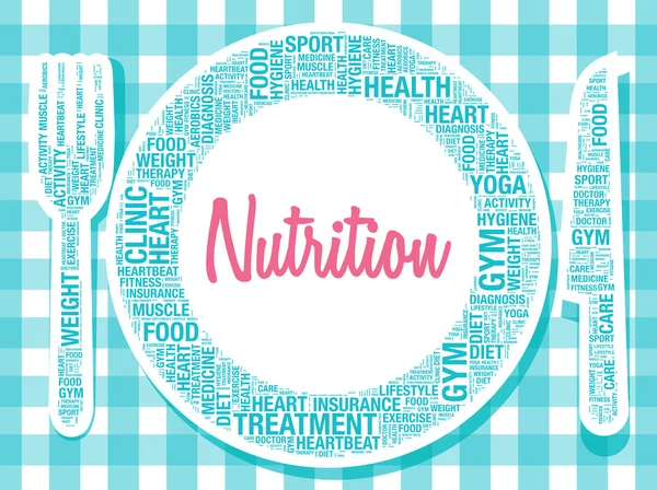 Nutrition on plate healthy food concept vector illustration — Stock Vector