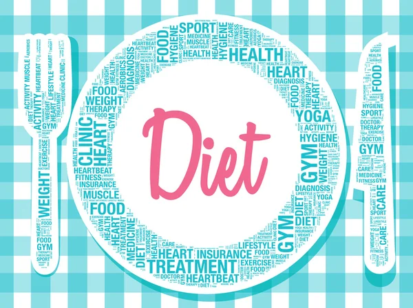 Dieta en plato saludable concepto de alimentos vector ilustración — Archivo Imágenes Vectoriales