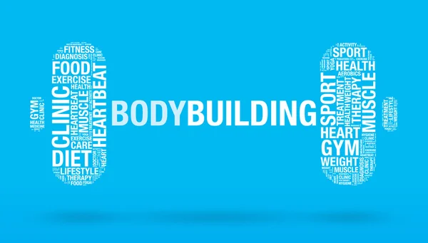 Body building mot dans haltère concept de fitness illustration vectorielle — Image vectorielle