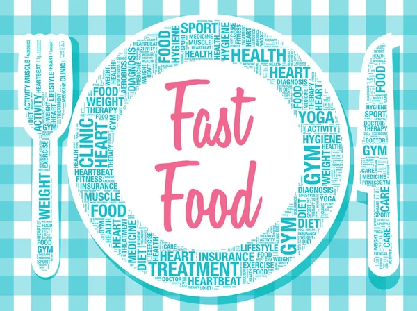 Fast food su piatto sano concetto di nutrizione illustrazione vettoriale — Vettoriale Stock