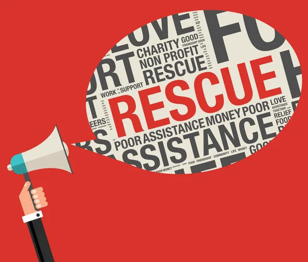 Rescue in charity word cloud help concept vectoriel illustration — Image vectorielle