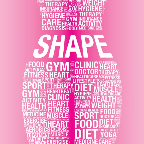 Shape word in woman body lose weight concept vector illustration — Stock Vector