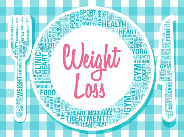 Gewichtsverlust auf dem Teller gesunde Ernährung Konzept Vektor Illustration — Stockvektor