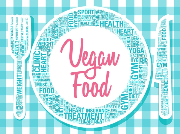 Vegan eten op plaat gezonde voeding concept vectorillustratie — Stockvector