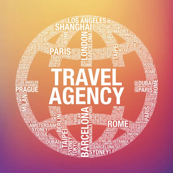 Travel agency in world globe tourist vector concept — Stock Vector